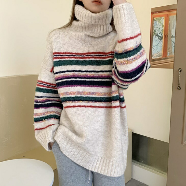 プルオーバータートルネックニット スリムセーター 秋冬ニット 大人ファッション 大人コーデ 大人カジュアル 大人ガーリー 大人韓国コーデ