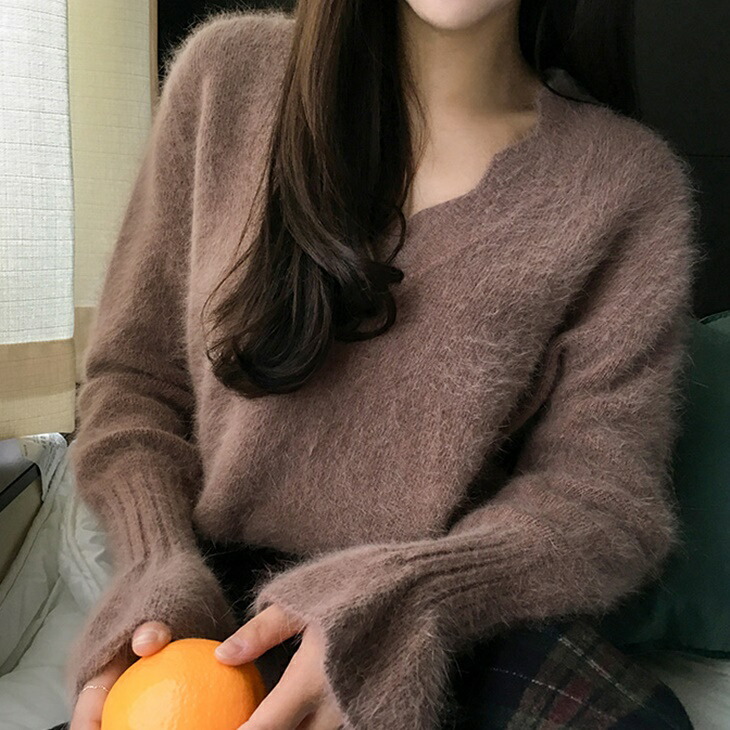 Vネックウールニットセーター 薄手セーター 大人ニットセーター 大人カジュアル 大人ガーリー 大人韓国コーデ 大人コーデ 大人可愛い アラサーファッション