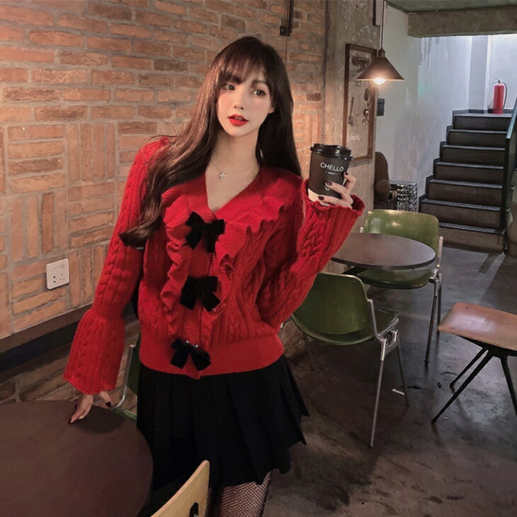 フリル付きツイストニットセーター 清楚ボトミングニットセーター 大人綺麗ニット 大人ファッション 大人コーデ 大人カジュアル 大人韓国コーデ