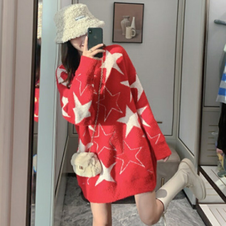 大き目ルーズニットセーター  春先ニットセーター ざっくりニット 大人ファッション 大人コーデ 大人カジュアル 大人韓国コーデ アラサーファッション