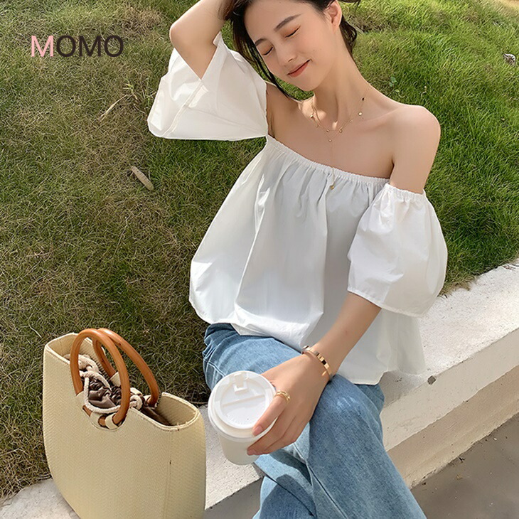 バブルスリーブブラウス オフショルダーブラウス 被らないブラウス出かけブラウス 大人ファッション 大人コーデ 大人カジュアル 大人韓国コーデ