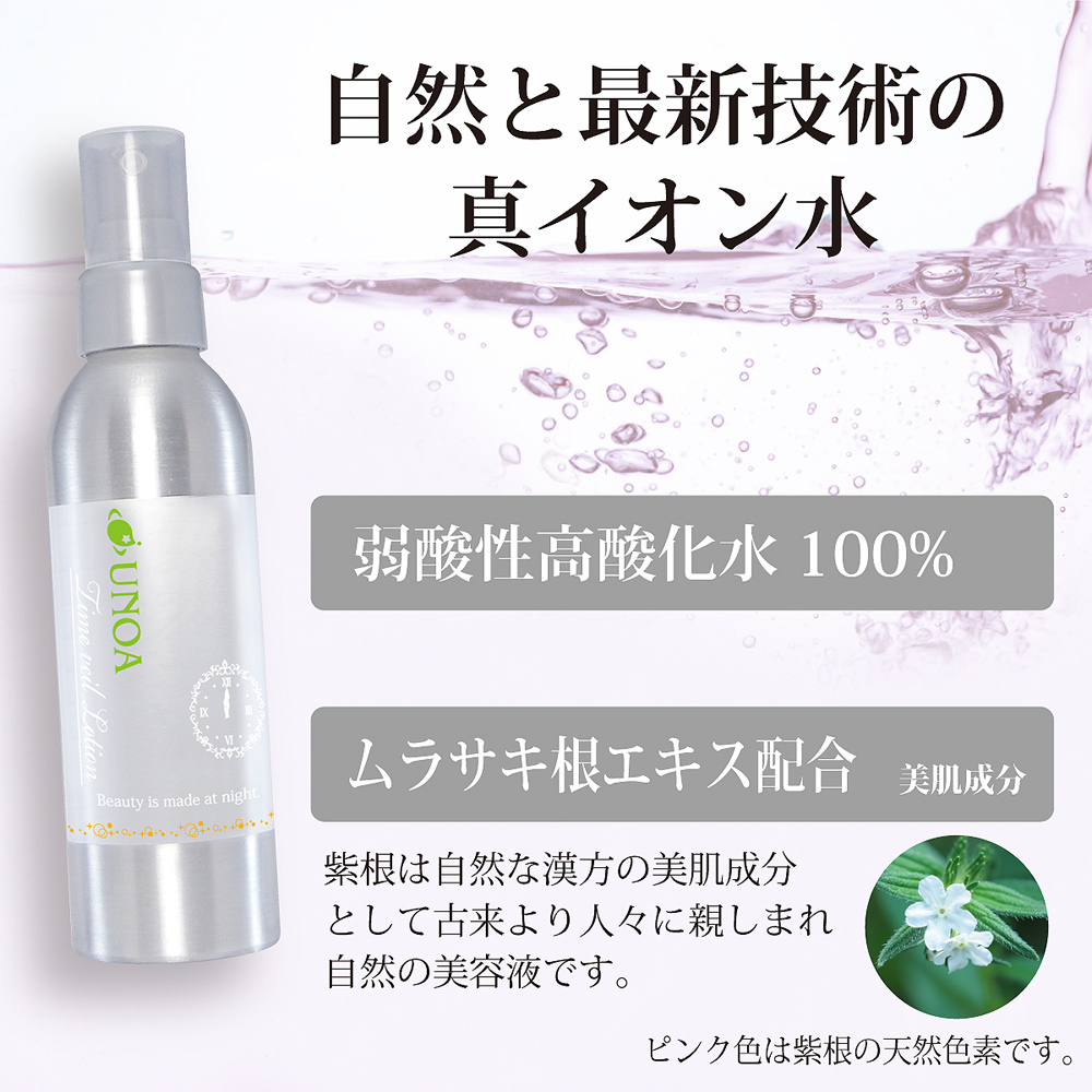 ウノア unoa214　タイムベールローション 150ｍL 究極のイオン活性水(高酸化水)ファインミストローション（細かいふわっとスプレー）