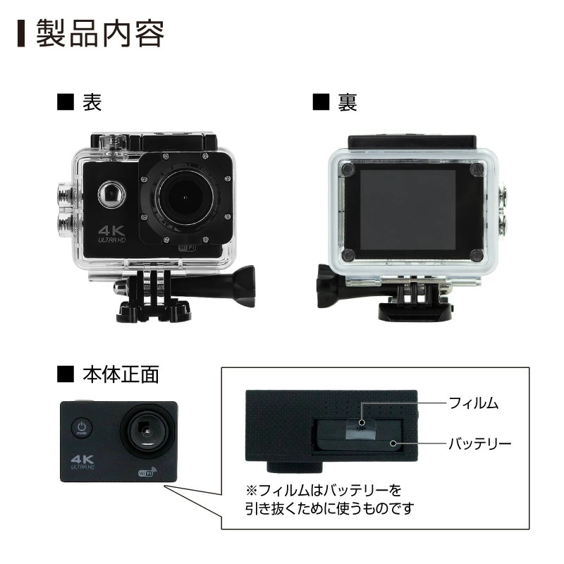 アクションカメラ ミニ DVスポーツカメラ HDMI GoPro 4K 高画質 