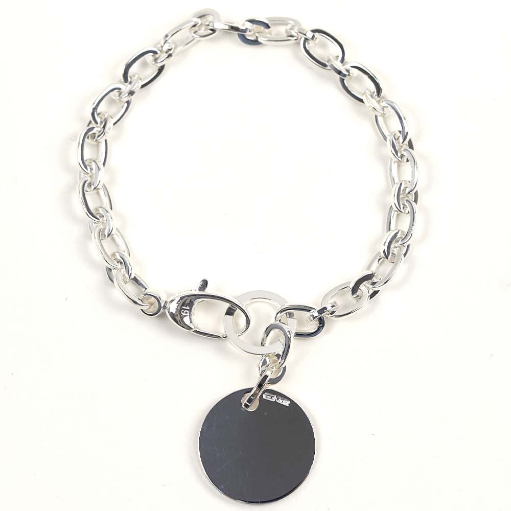 グッチ ブレスレット ラウンド サークル ロゴ プレート シルバー 925