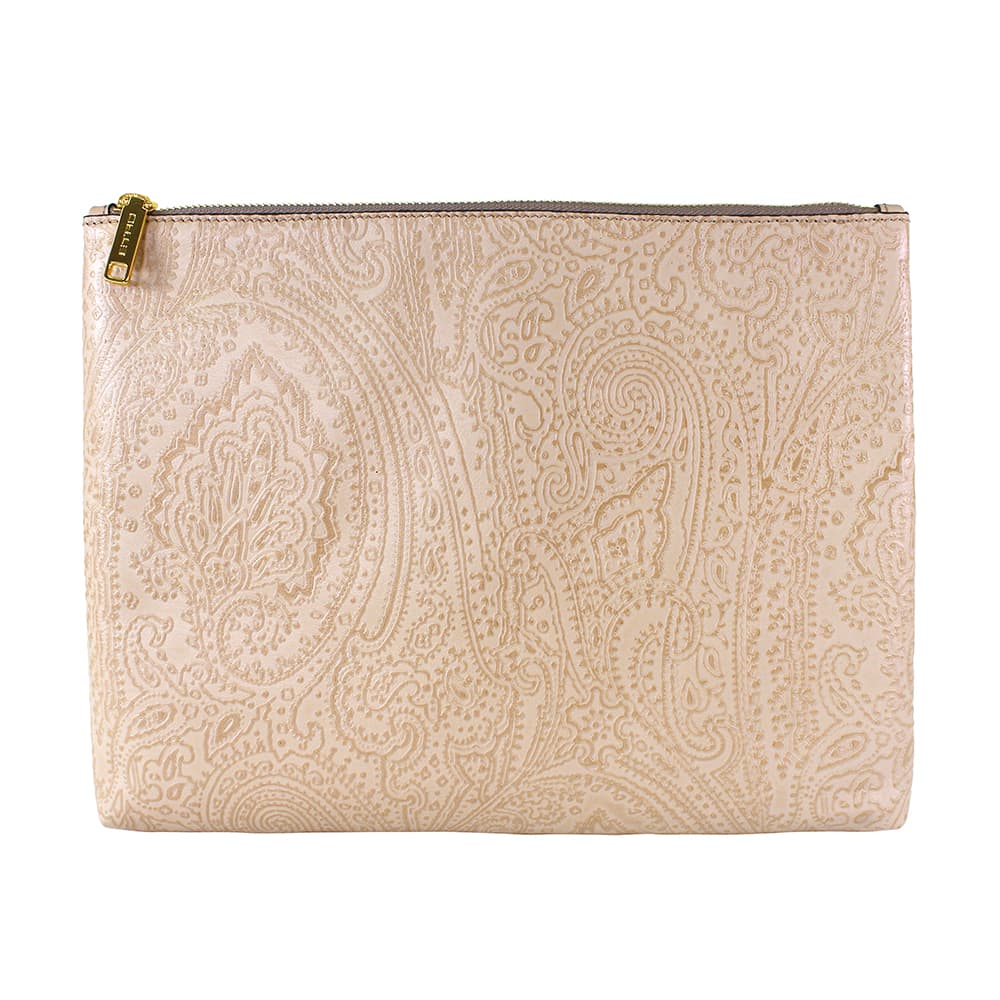 エトロ ETRO クラッチバッグ ポーチ Clutch Bag Leather ベージュ系