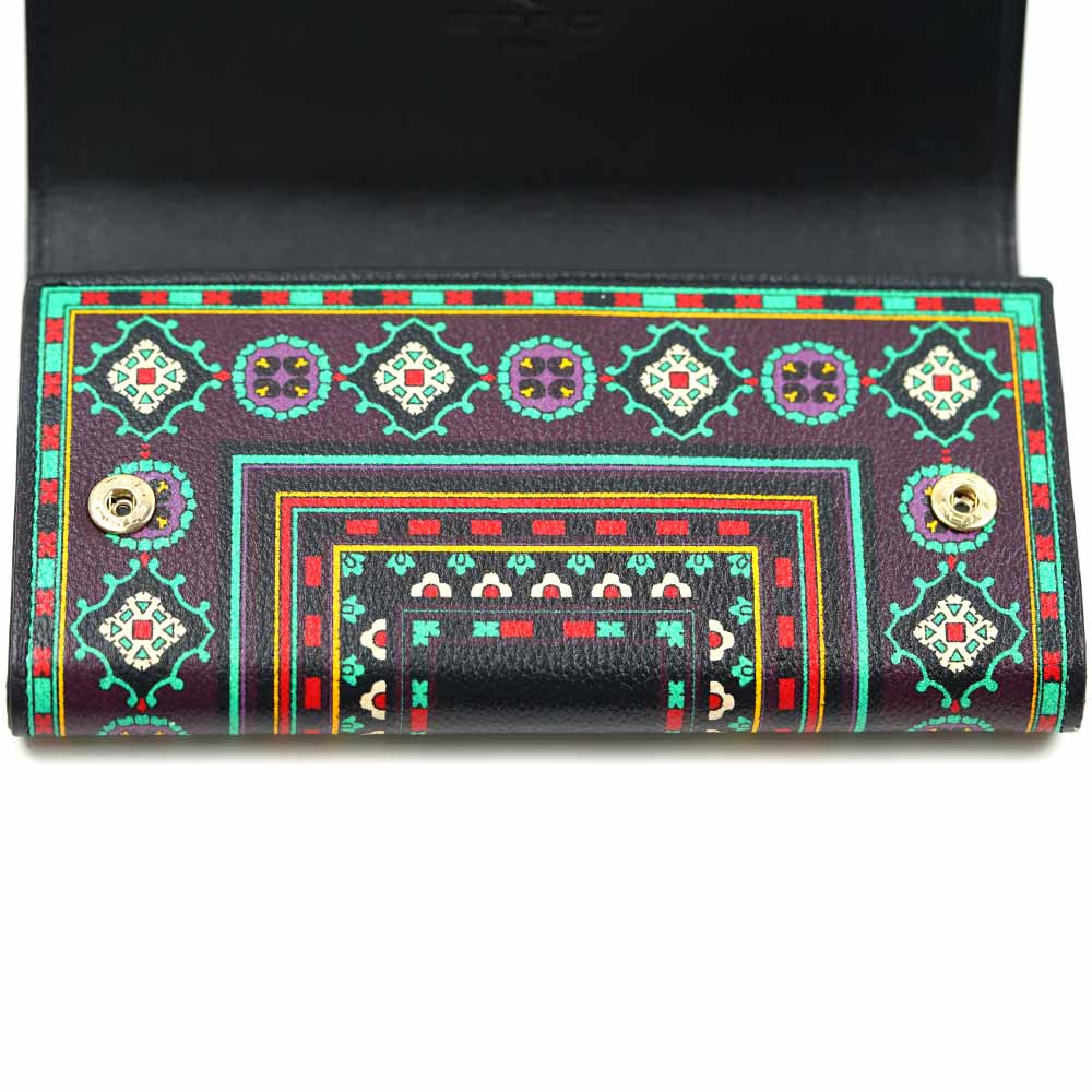 2025新作モデル ETRO エトロ Calf Multi Wallet カーフレザー 2つ折り 長財布 小物
