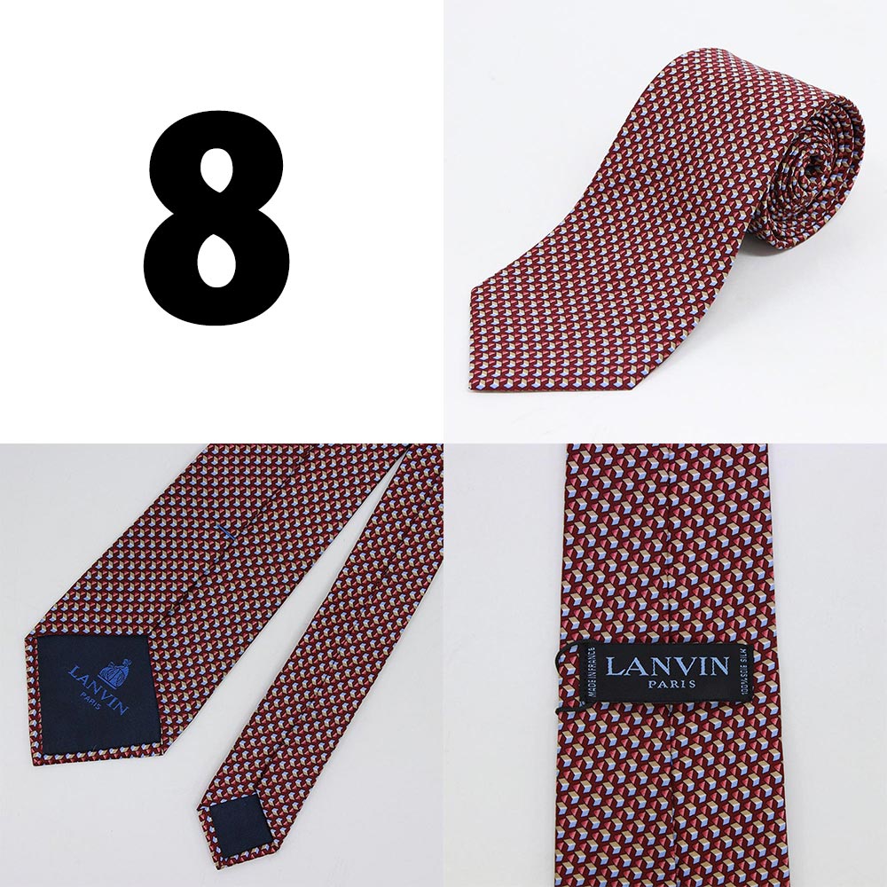 ランバン ネクタイ LANVIN PARIS Tie シルク100% 絹素材 フランス 