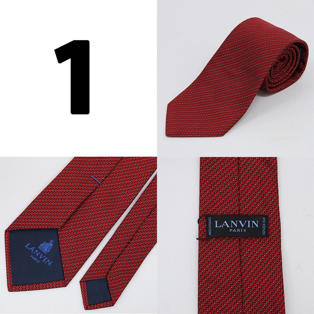 ランバン ネクタイ LANVIN PARIS Tie シルク100% 絹素材 フランス製 