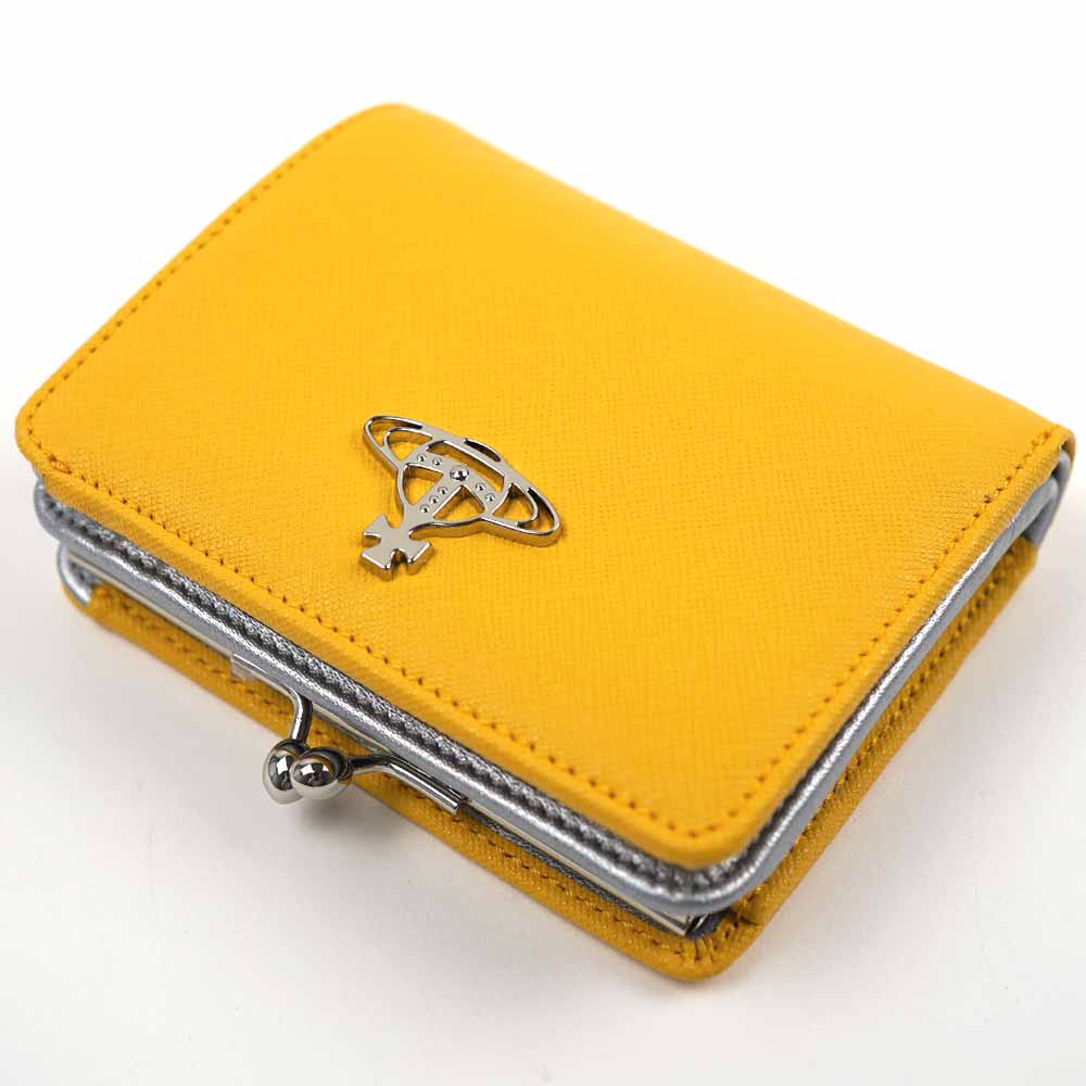 未使用 Vivienne Westwood 新品 折財布 黄色 がま口 シンプル Vivienne Westwood（ヴィヴィアンウエストウッド） 並行輸入品 財布