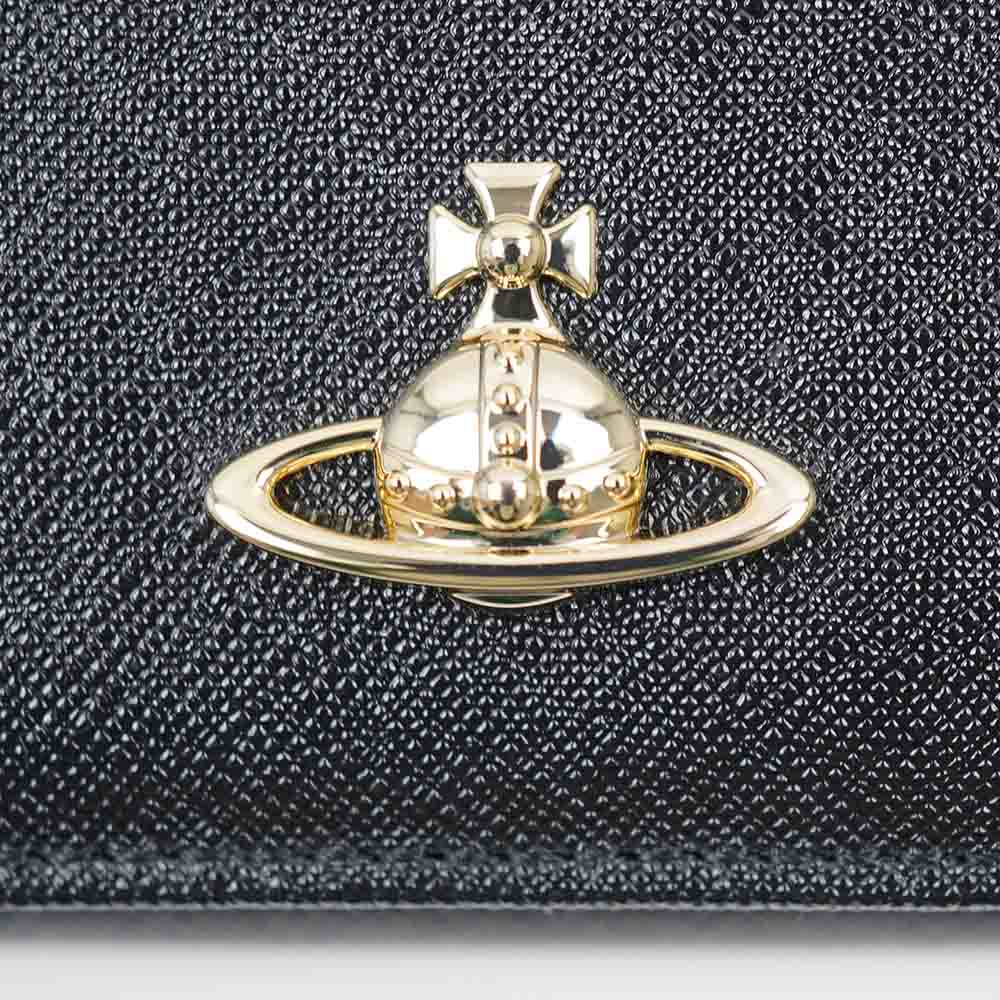 【即日発送】Vivienne Westwood★VICTORIA レザー長財布☆BLACK ヴィヴィアンウエストウッド 二つ折り財布 財布 メンズ