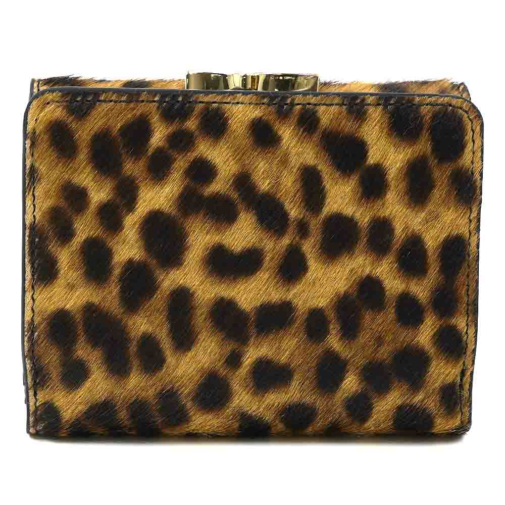 ヴィヴィアン ウエストウッド 三つ折り財布 がま口 レオパード柄 LEOPARD THIN LINE ORB SMALL FRAME WALLET  51150001 L0026 B301