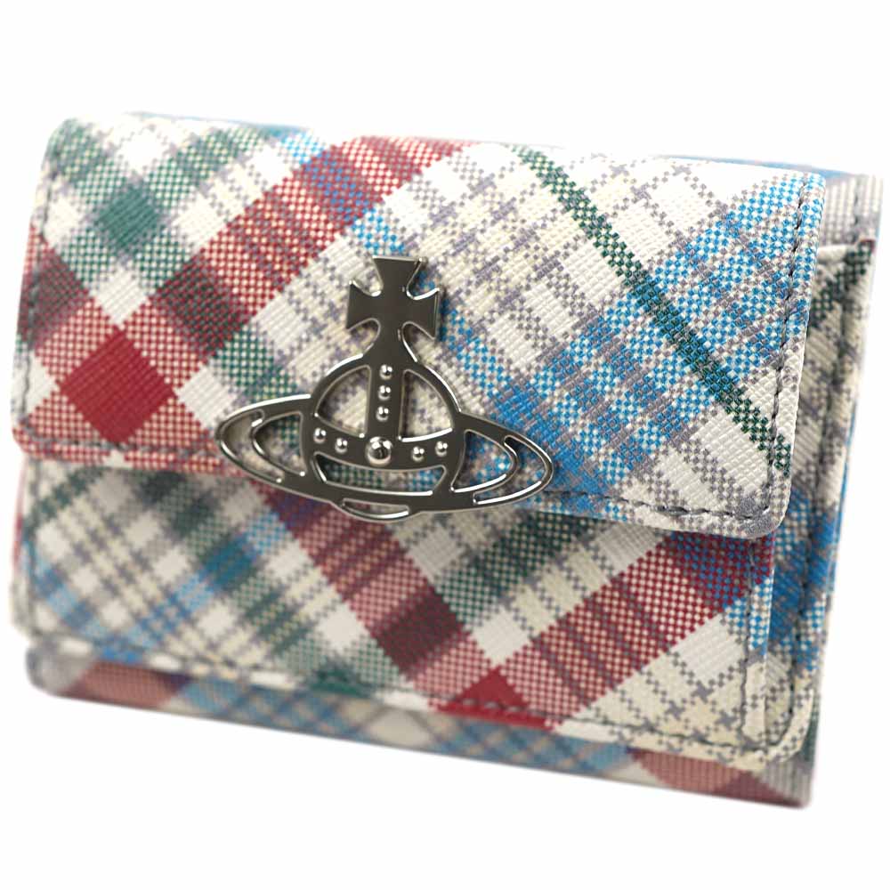 viviennewestwood 二つ折り財布　MADRAS CHECK Vivienne Westwood（ヴィヴィアンウエストウッド） 並行輸入品 財布 三
