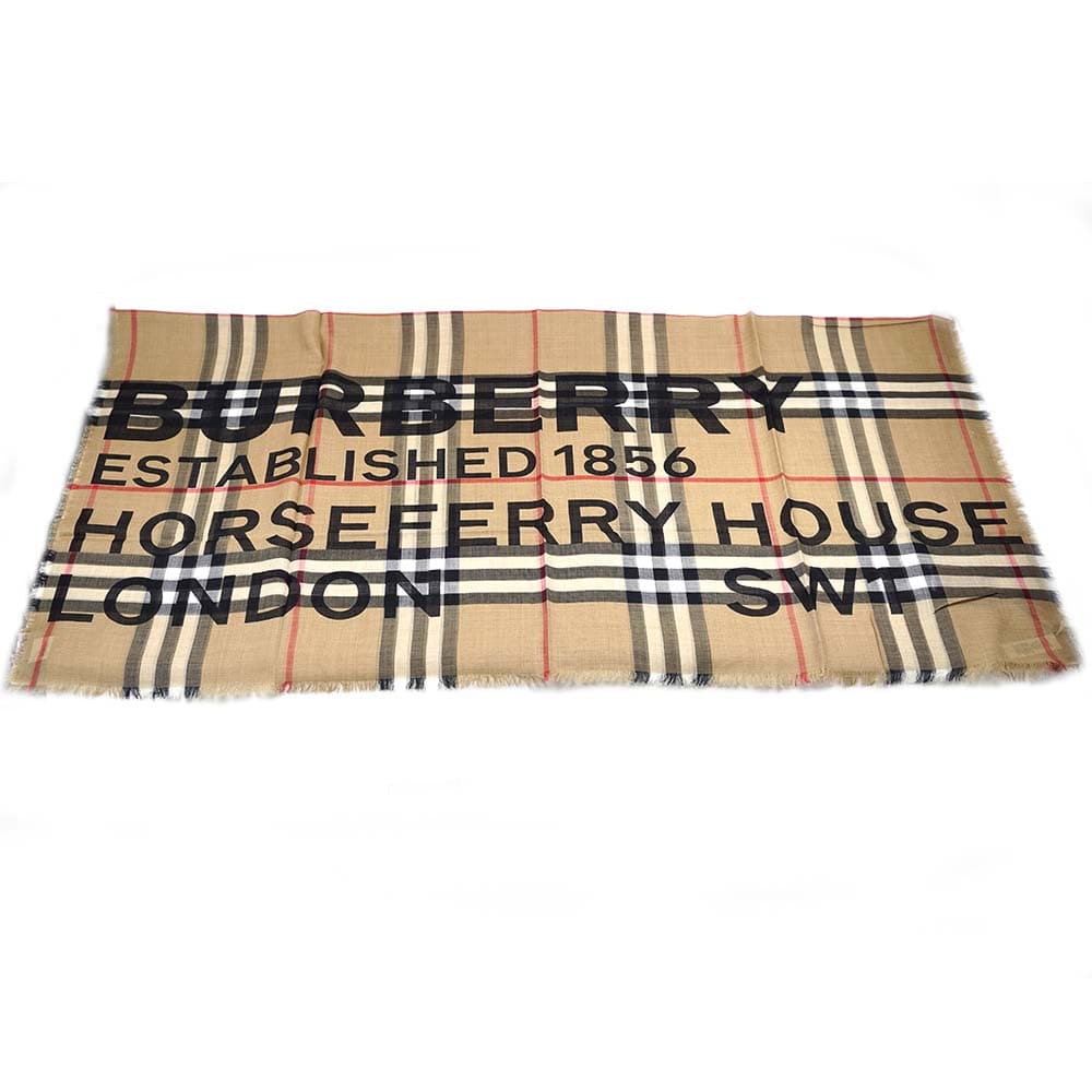 BURBERRY バーバリー burberrys バーバリーズマフラー ストール ショール スカーフブラウン茶色ベージュノバチェックcashmereカシミヤカシミア100％縦126センチ横28.5センチイングランド製イギリス製英国製レディースメンズユニセックス BURBERRY（バーバリー） 並行輸入品 ストール チェック ラージ