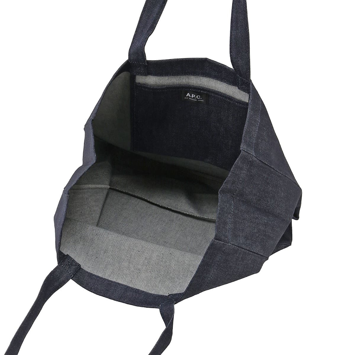 アーペーセー A.P.C. COCSX M61446 IAI INDIGO APC ロゴプリント デニム トートバッグ ショルダーバッグ インディゴ ネイビー系 レディース メンズ ユニセックス SHOPPING DANIELA