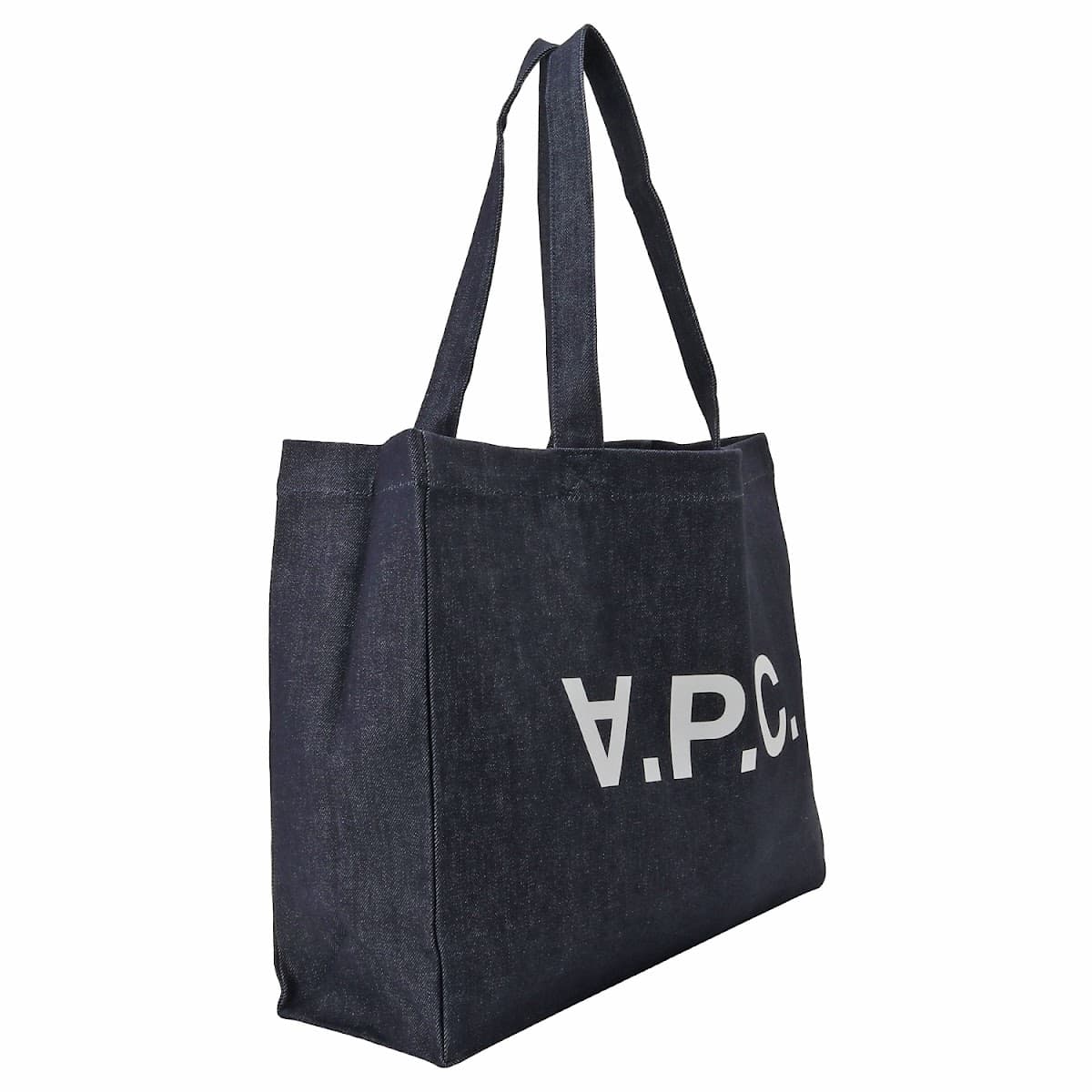 アーペーセー A.P.C. COCSX M61446 IAI INDIGO APC ロゴプリント デニム トートバッグ ショルダーバッグ インディゴ ネイビー系 レディース メンズ ユニセックス SHOPPING DANIELA