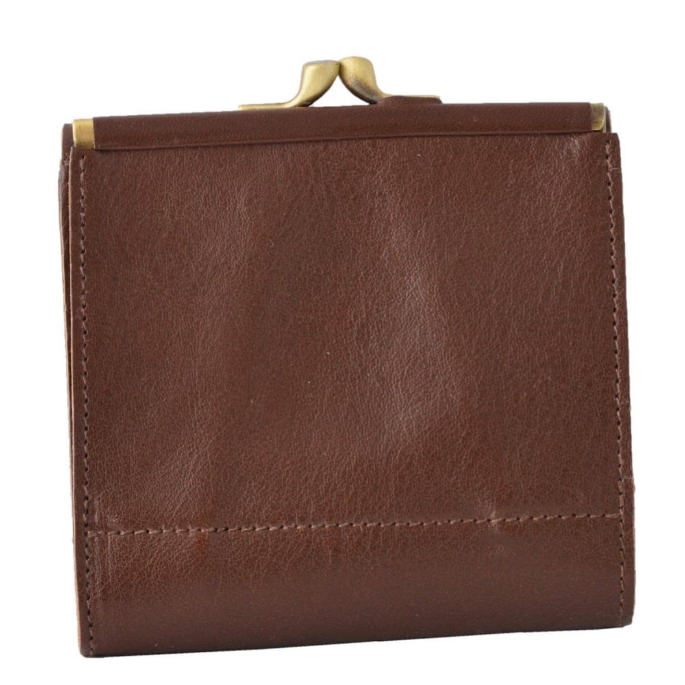 イルビゾンテ IL BISONTE C0423 869 Brown がま口小銭入れ付 二つ折り財布
