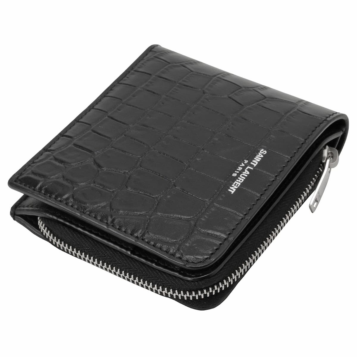 サンローラン 財布 メンズ 556268 DZEDE 1000 YSL クロコ型押し 小銭