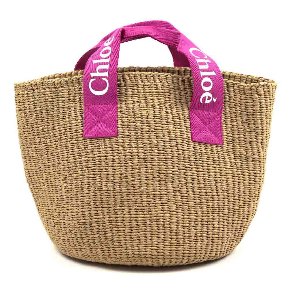 【Chloe】関税送料込 ロゴ入りミニバッグ ピンク 人気 Chloe クロエ キッズ バッグ ハンドバッグ かごバッグ