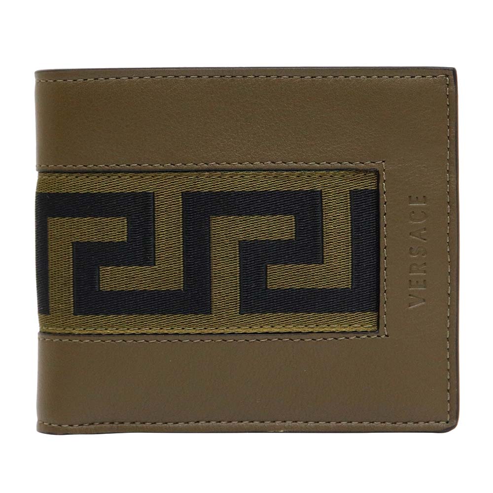 ヴェルサーチ 二つ折り財布 小銭入れ有 グレカ Men's Wallet Khaki