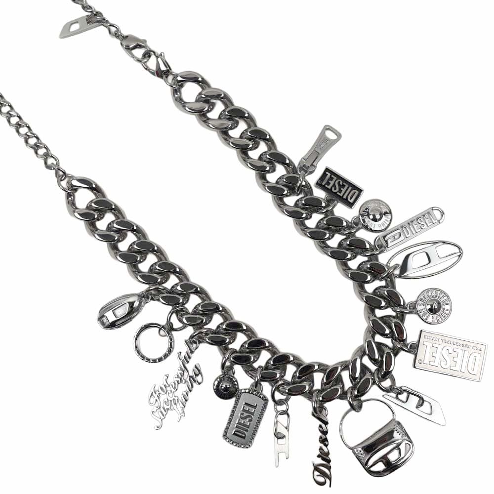 サ*缶様 DIESEL ネックレス シルバーカラー ロゴチャーム付き dx1521040_1.jpg