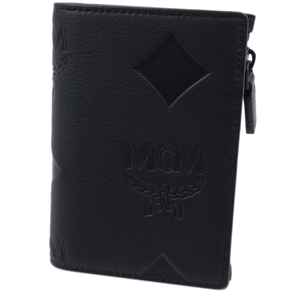 エムシーエム 財布新品同様  - 黒 合皮 MCM - 新品 エムシーエム MCM 長財布 モノグラムレザー ブラックの通販