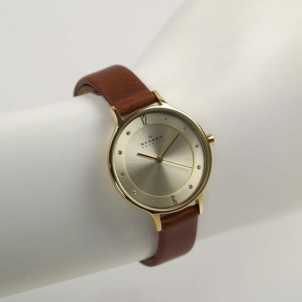 スカーゲン 四角い 腕時計 レディース ブランド 革 ブラウン SKAGEN スカーゲン 腕時計 レディース ア二ータ ブラウン