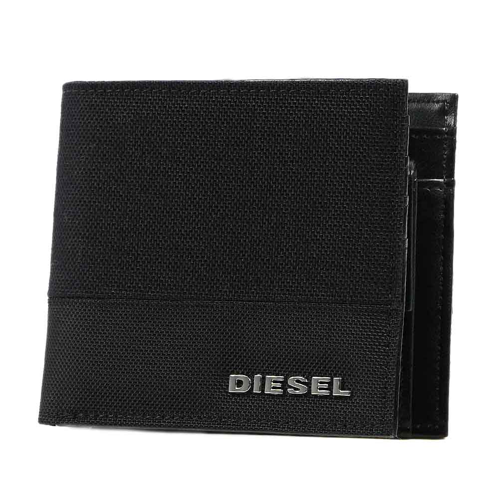 ディーゼル 二つ折り財布 小銭入れあり DIESEL HIRESH S/WALLET Black