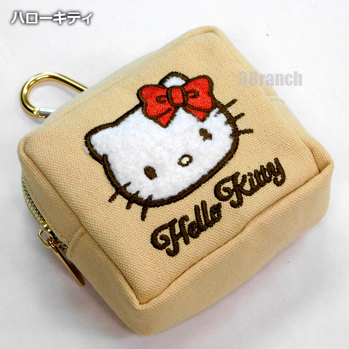 sanrio（サンリオ） ポーチ カラビナ付き ミニポーチ 立体アップリケ