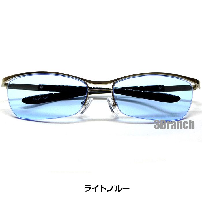 オラオラ系 サングラス メンズ おしゃれ UVカット メガネ リームレス 伊達メガネ ブロー型 悪顔 チョイ悪 色付き カラーレンズ 伊達眼鏡 |  | 04