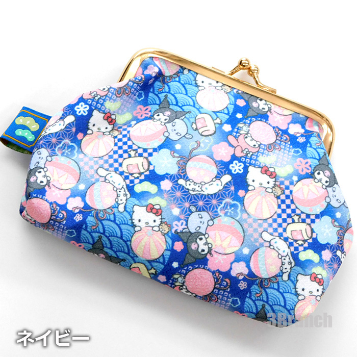 サンリオ がまぐちポーチ 和柄日和 がま口財布 小銭入れ レディース キッズ コインケース 財布 ガマ口財布 ハローキティ クロミ マイメロディ シナモロール | sanrio | 01