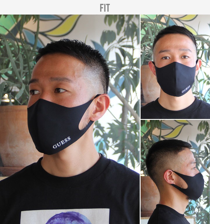 【2枚セット】【在庫有り】【即納】GUESS ゲス マスク 洗えるマスク メンズ レディース 大人 男性用 女性用 無地 ブランド ブラック 黒  GUESS LOGO MASK