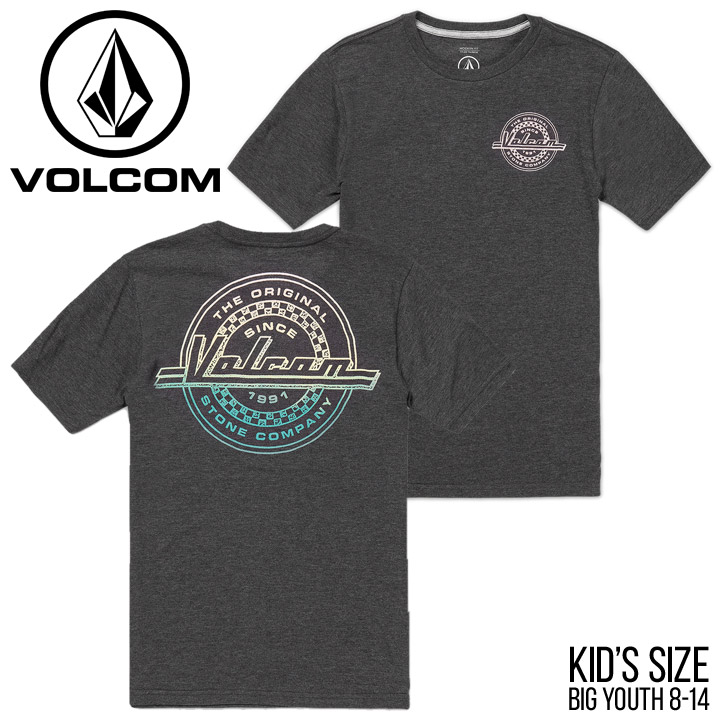 VOLCOM ボルコム キッズ 子供用 半そでtシャツ キッズ 子供服 男の子 ストリート サーフ ブランド INITIAL SST C5712314  ブラック S M L XL 2023春夏 新作