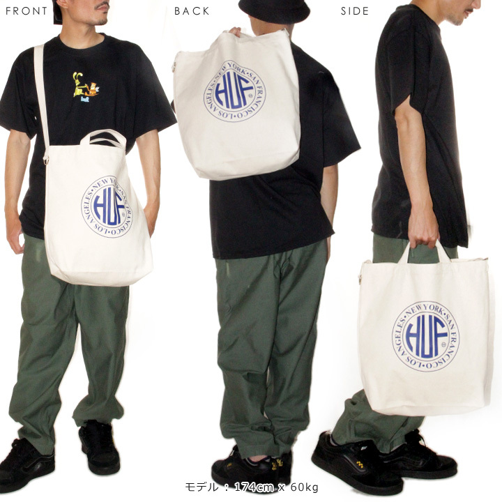 HUF ハフ キャンパストートバック ブランド REGIONAL 2WAY TOTE BAG エコバック 2021年 メンズ レディース ストリート  スケーター AC80065