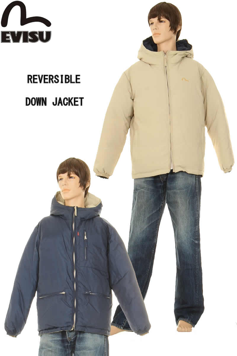 EVISU JEANS USED REVERSIBLE DOWN JACKET エヴィス ジーンズ オリジナル リバーシブル ダウンジャケット 長袖  トップス ユーズド DEAD STOCK : ev-414-0001 : スリーラブ - 通販 - Yahoo!ショッピング