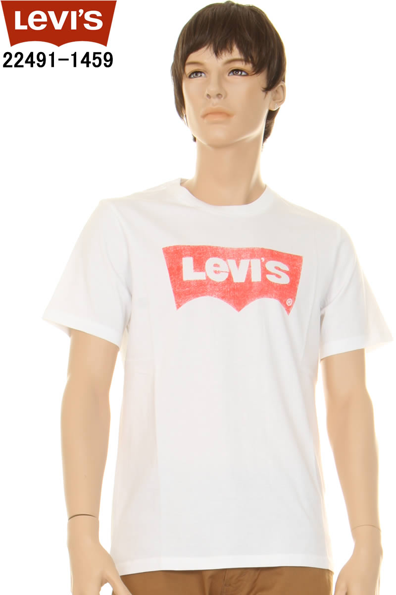 Levi's T-SHIRTS 22491-1459 グラフィック Tシャツ ホワイト CAVIAR リーバイス半そでTシャツ リーバイスクルーネック｜3love