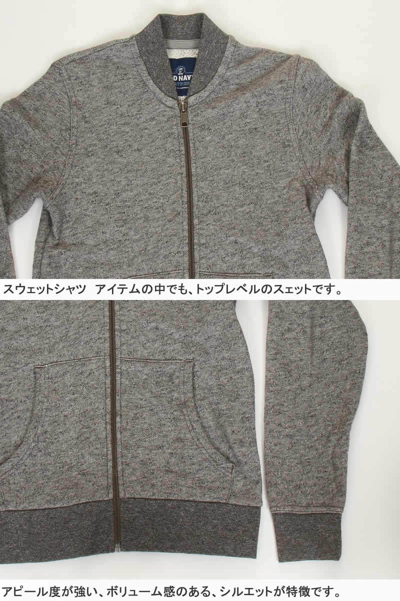 OLD NAVY USED ZIPPER SWEAT SHIRTS INDIGO オールドネイビー オールドネービー スウェットシャツ ジップ トレーナー 長袖 綿ニット 編みトップス 3872CC｜3love｜03