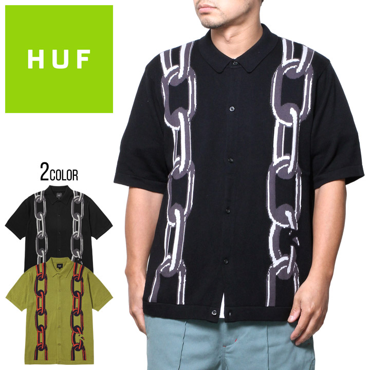 HUF ハフ ポロシャツ 半袖 ボタンダウン ニット メンズ ストリート