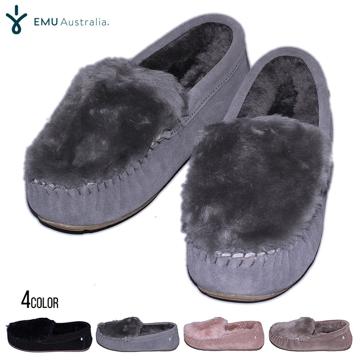EMU AUSTRALIA 靴 レディース モカシン シープスキン ボア