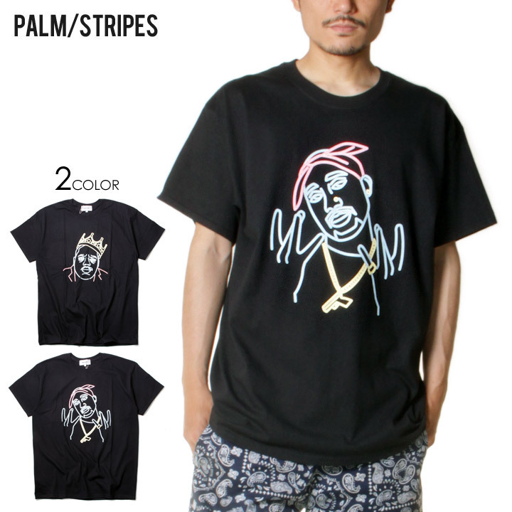 PALM STRIPES NEON LEGENDS TEE Tシャツ HIP HOP 2PAC Notorious
