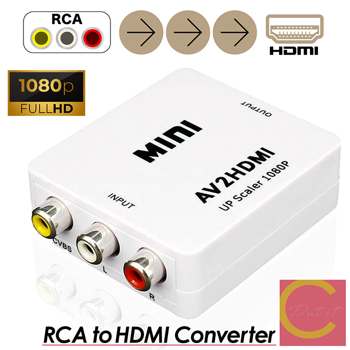 【 送料無料 】  RCA to HDMI 変換コンバーター 変換 コンバーター コンポジット AV rcaケーブル 出力 変換器 アダプタ アダプター 変換アダプタ PS1 PS2 SFC｜3point