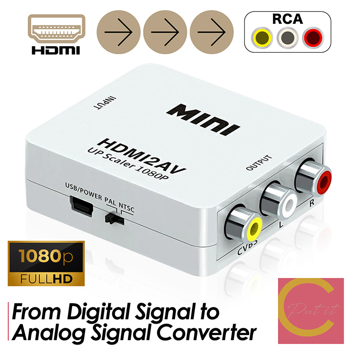 【 送料無料 】  HDMI to RCA 変換コンバーター 変換ケーブル コンポジット iphone RCA 変換 電源 コンバーター 出力 変換器 変換アダプタ vga AV TV ゲーム DVD｜3point