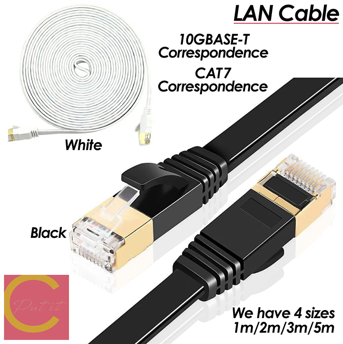 LANケーブル CAT7 1m 2m 3m 5m 10ギガビット 高速光通信対応 ツメ折れ