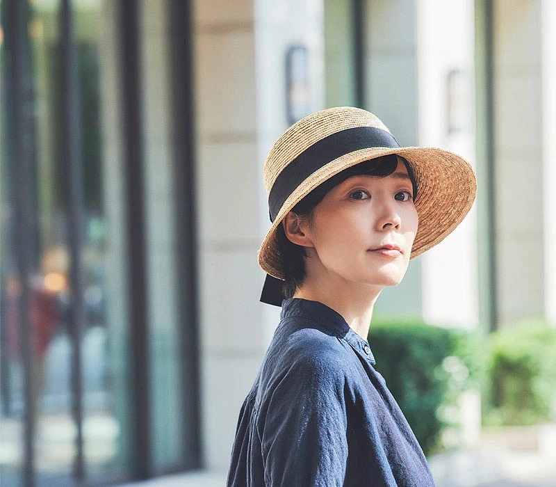 田中帽子店 Anne(アンヌ) つば(短)細麦 女優帽