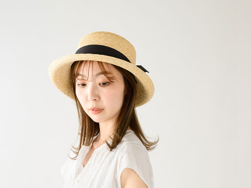 田中帽子店 uk-h041 Lilly リリー 麦わら エッジアップハット （57cm）