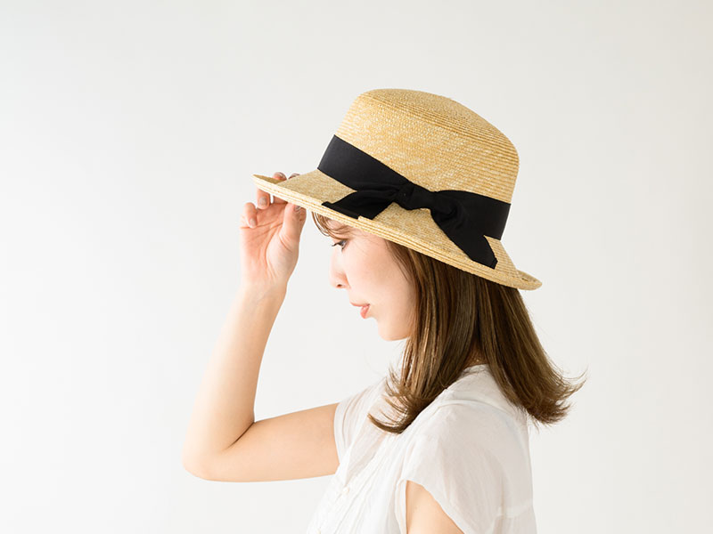 田中帽子店 uk-h041 Lilly リリー 麦わら エッジアップハット （57cm）