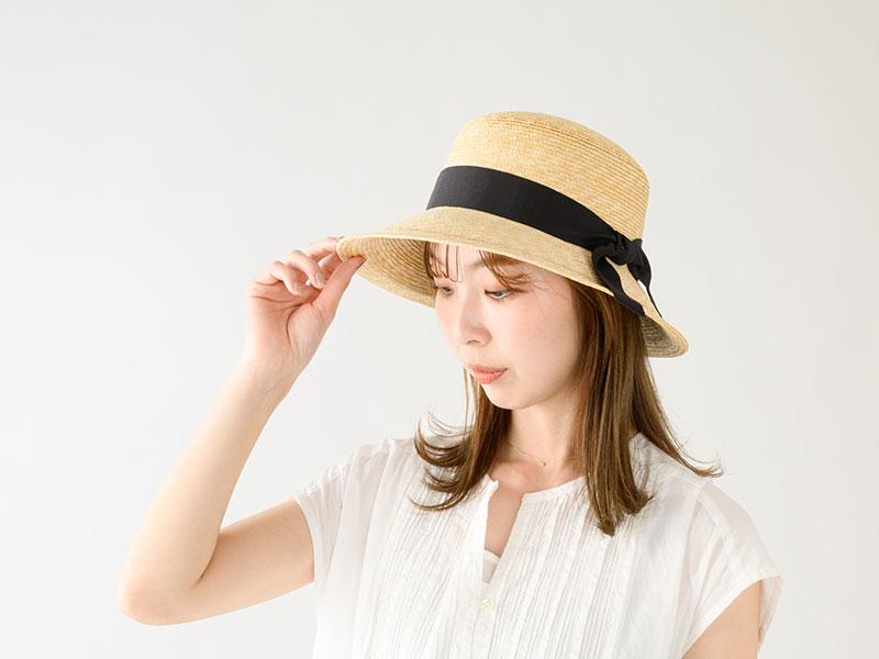 田中帽子店 uk-h041 Lilly リリー 麦わら エッジアップハット （57cm）