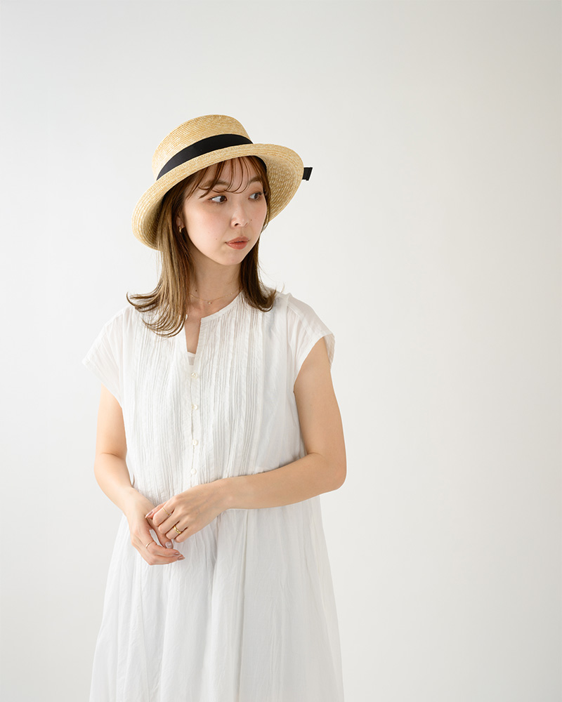 田中帽子店 uk-h041 Lilly リリー 麦わら エッジアップハット （57cm）