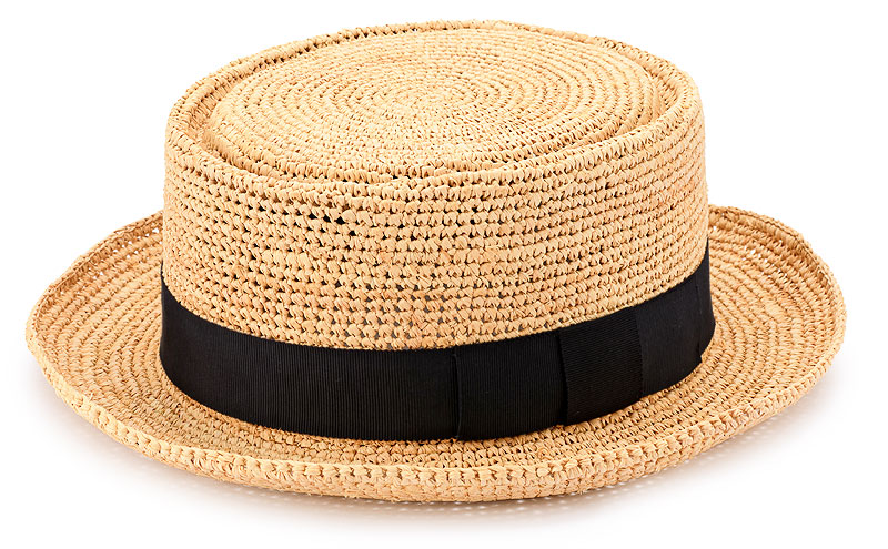 田中帽子店 Brice2 ブリス ラフィア カンカン帽 ポークパイハット