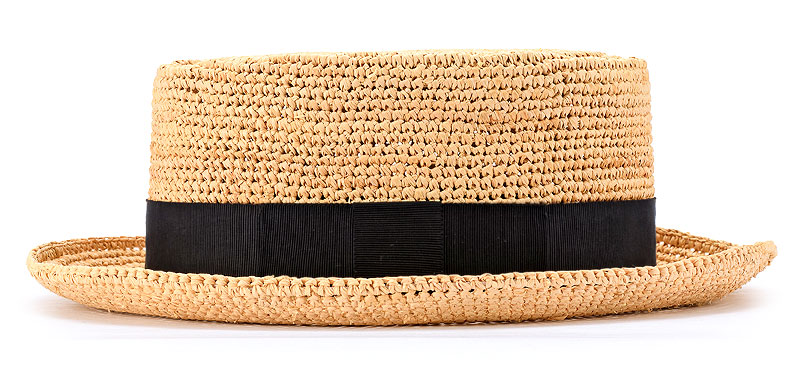 田中帽子店 Brice2 ブリス ラフィア カンカン帽 ポークパイハット