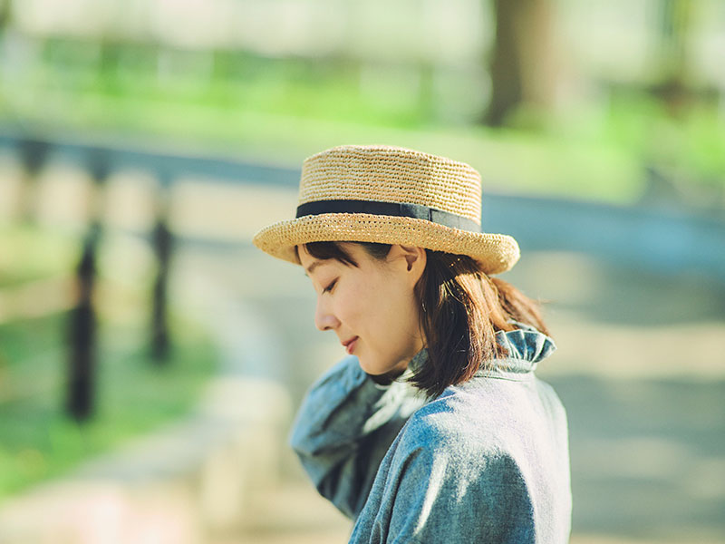 田中帽子店 Brice2 ブリス ラフィア カンカン帽 ポークパイハット